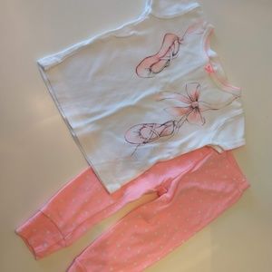 🚫sold🚫Baby Girl Ballerina Pajamas, pink, 6m
